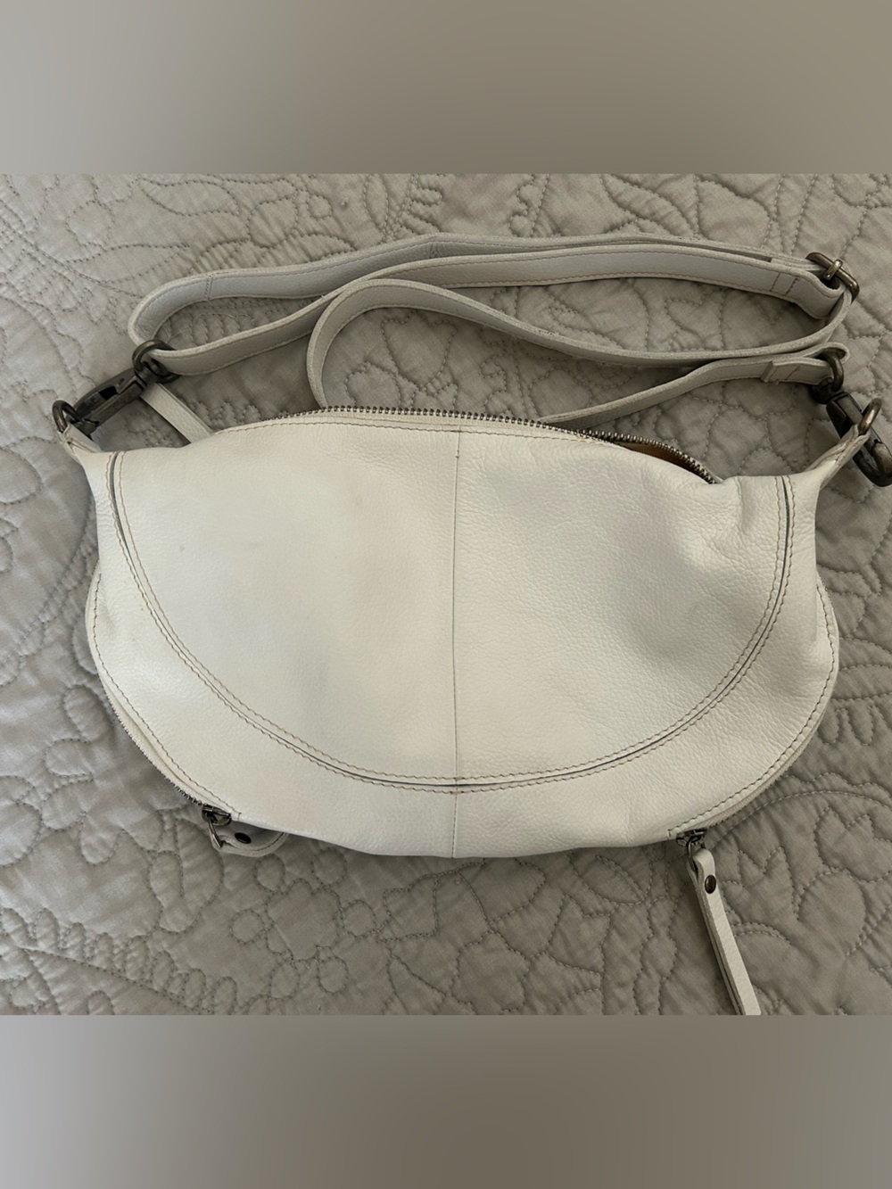Latico White Leather Crossbody